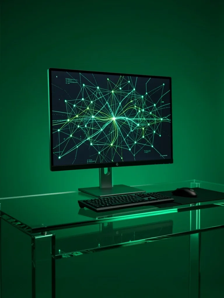 Visualización abstracta de flujo lógico no-code