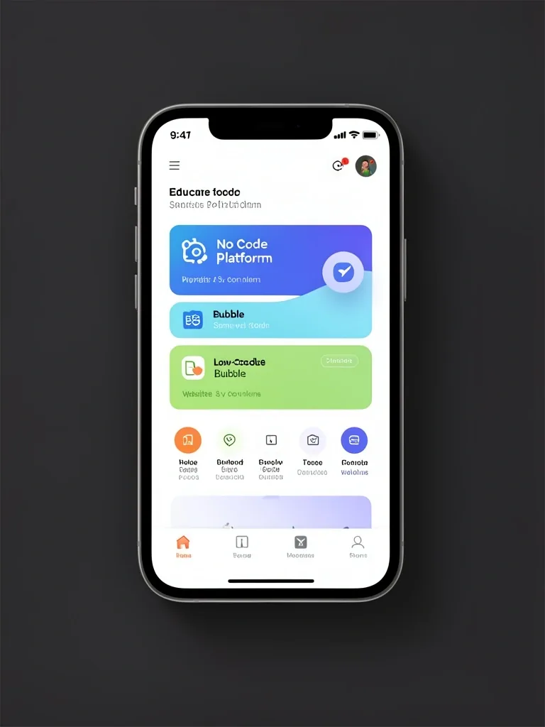 Aplicación móvil desarrollada con FlutterFlow en un teléfono