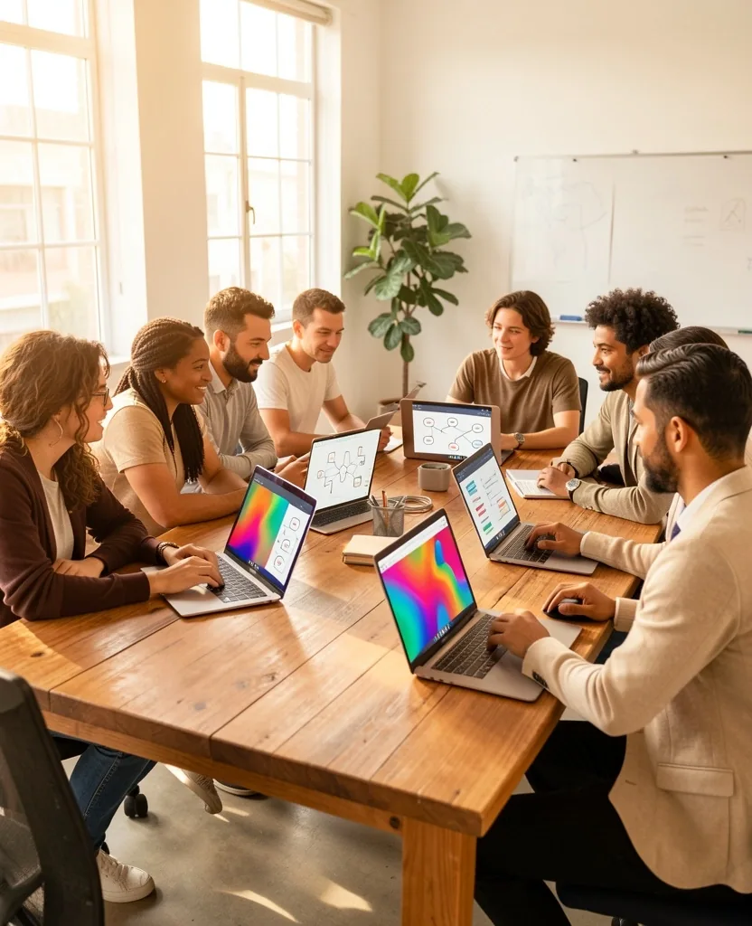 Equipo de RealNova colaborando en proyectos de desarrollo visual